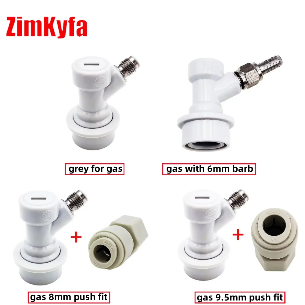 Juego de desconexión MFL Ball Lock para barriles de cerveza Corny Cornelius con FFL de 3/8" de conexión a presión y tuercas giratorias de 5/16" para gas, y 1/4" para líquido con conexión de púas.