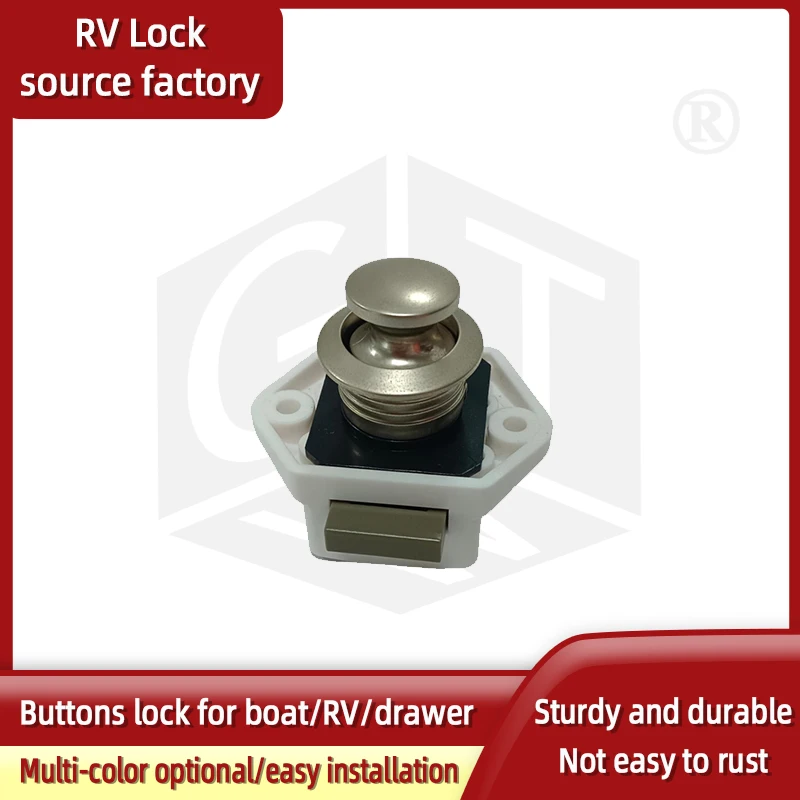 

RV Camper Pop Out Push Button Latch Lock Key Free Structure Multiple Shades Available Quick Installation For Trailer Yacht Furni