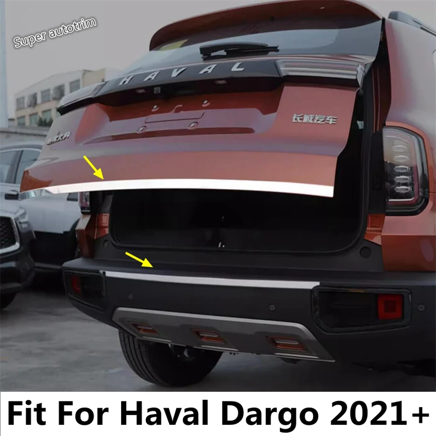 

For Haval Dargo 2021 2022 Car Rear Trunk Bumper Tail Gate Door Strip Decoration Cover Trim Stainless Steel Accessories Exterior