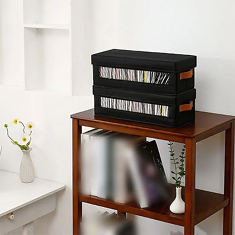 1 Set Stackable CD Storage Box Oxford Fabric Holder Convenient Lanyard For 148 CDs Practical  For Players Replace Accessories
