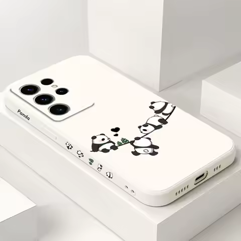 Baby Panda Phone Case For Samsung Galaxy S25 S24 S23 S22 S21 S20 S10 S10E Ultra Plus FE Note 20 Ultra 10 Plus Cover