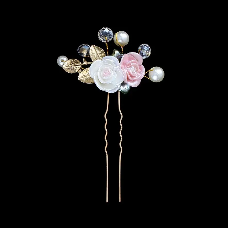 Pearl U-shaped Hair Clip Fork Hair Jewelry Headpiece Headwear Gift Wedding Bridal Hair Accessories Rhinestone Hairpins