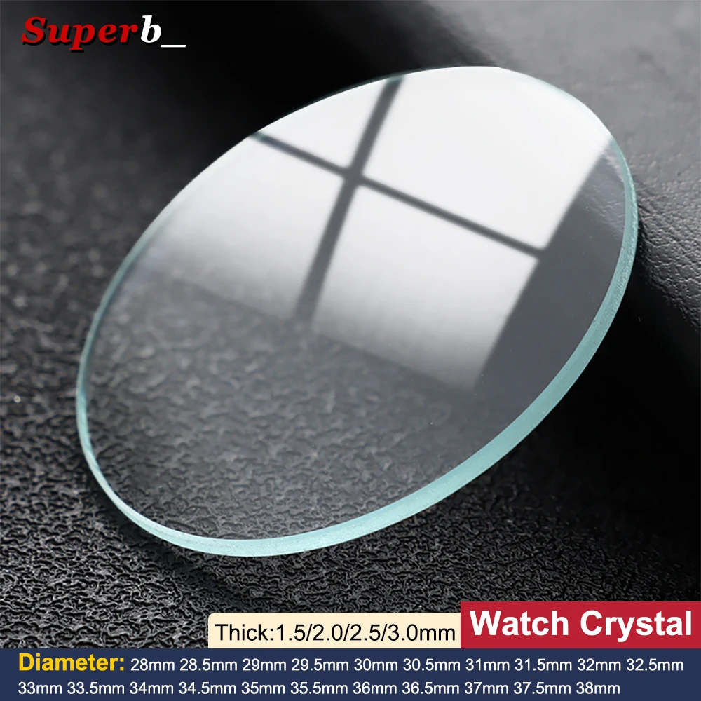 Watch Glass Flat 1.5mm 2.0mm 2.5mm 3mm Thick in Diameters 28