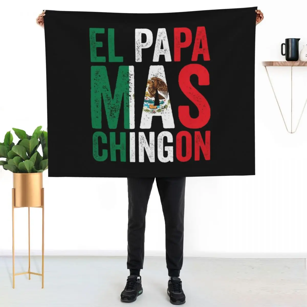 El Papa Mas Chingon - Mexican Dad And Husband Throw Blanket Bed linens blankets ands Custom Loose Flannel Luxury St Blankets