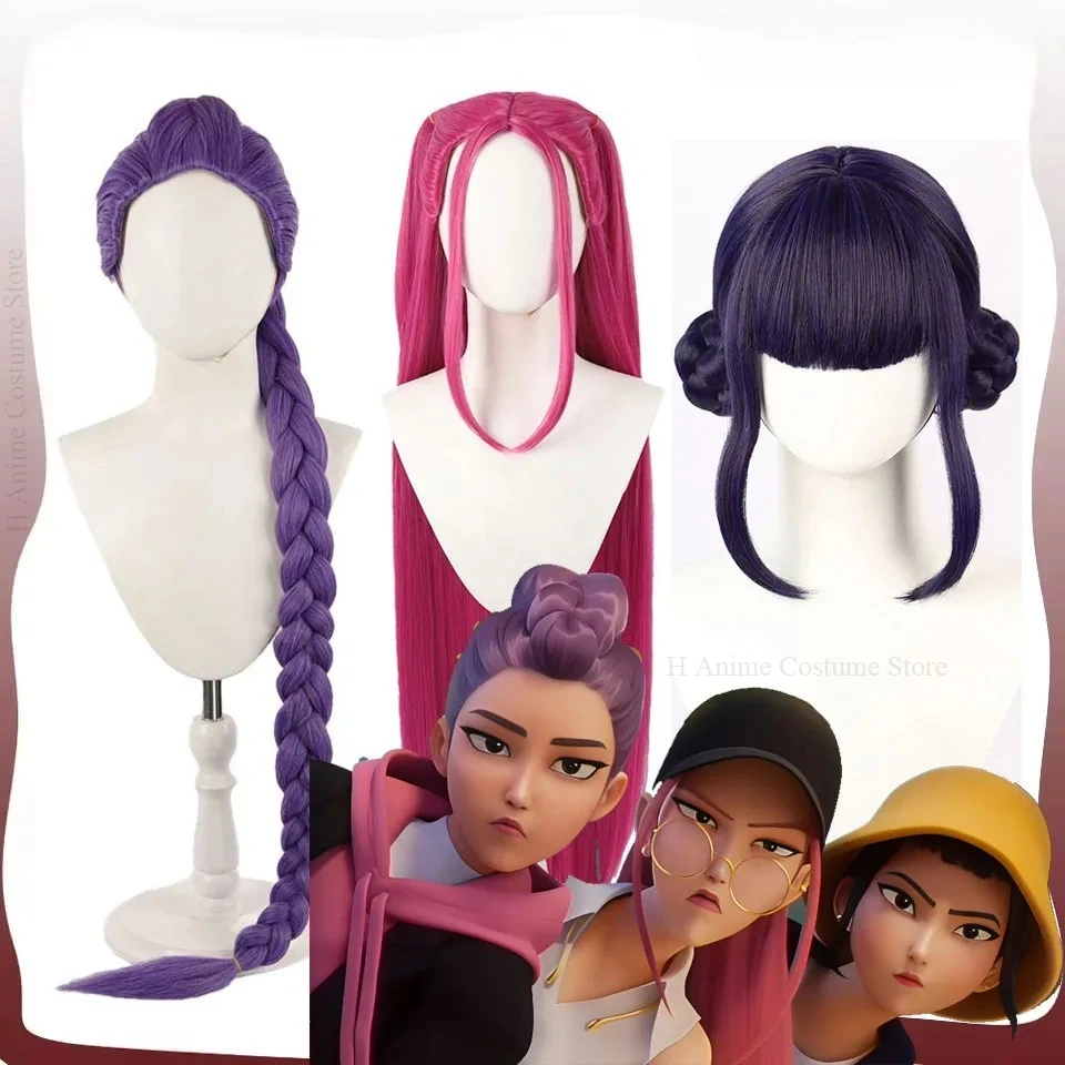 

Rumi/Mira/Zoey Wig 2025 KPop Demons Cosplay Hunter Disguise Headwear Adult Women Girls Halloween Carnival Costume Accessories
