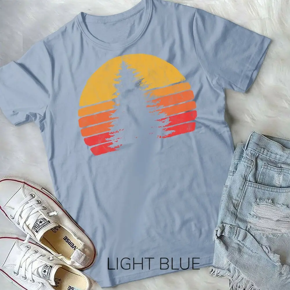 Camiseta Unisex con estampado de árbol de pino solitario, camisa con gráfico Retro Vintage para exteriores