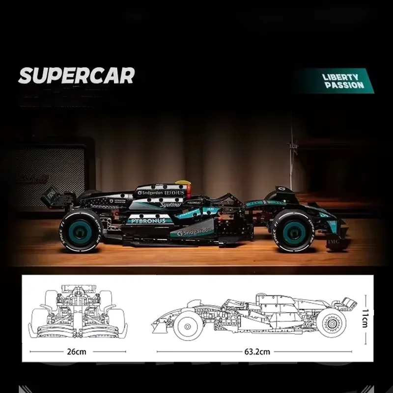 2025 New Technology 1:8 Scale Formula One Racing Car Building Blocks Kit FI Model Toys for Boys Adults Festival Gift Collectible