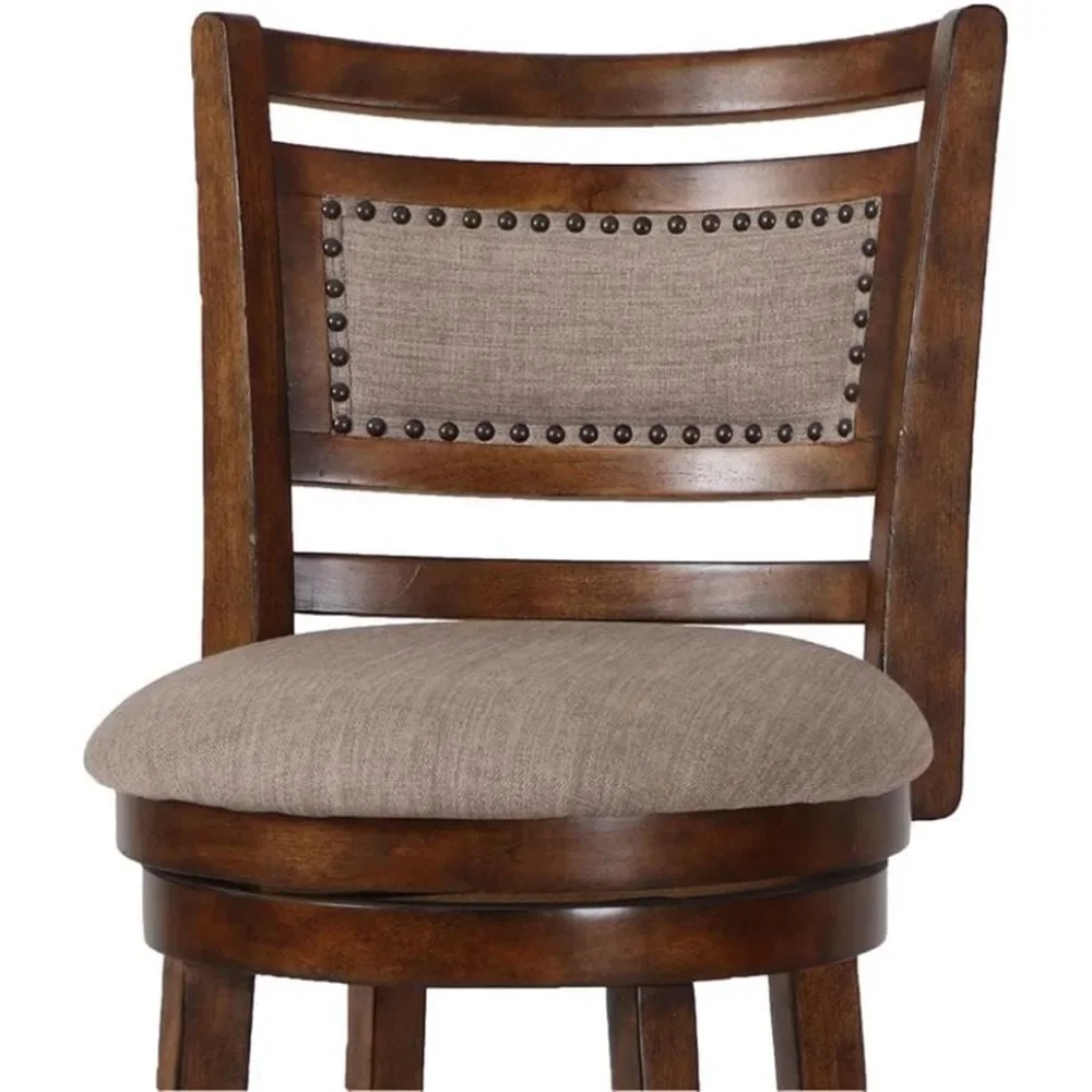 Aberdeen Swivel Bar Stool, 29-Inch, Dark Brown.