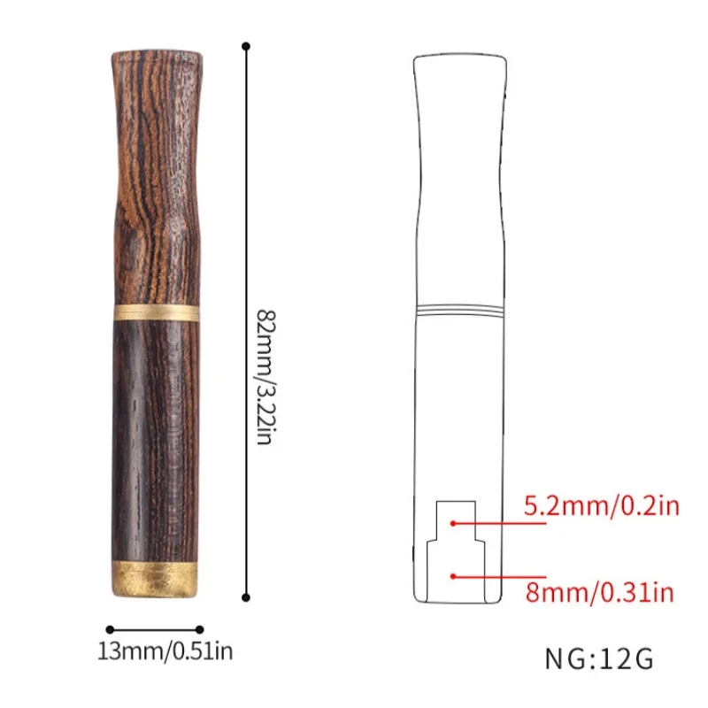 Solid wood filter mouthpiece, flat mouthed mouthpiece filter, dual-purpose filter for both thickness and thickness