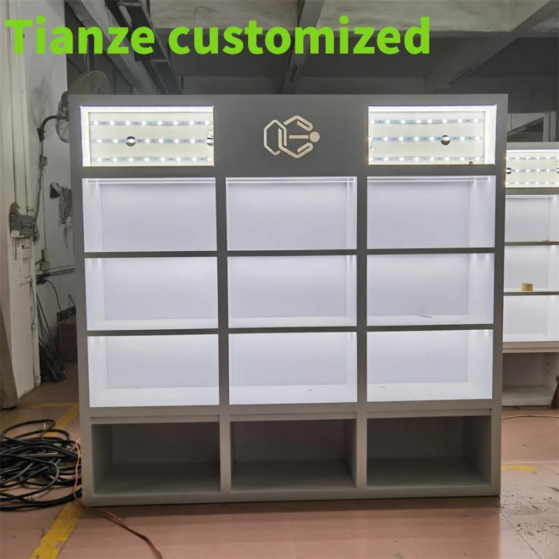 

Customized-cabinet glass by hinges bakery display showcase cosmetic display cabinet