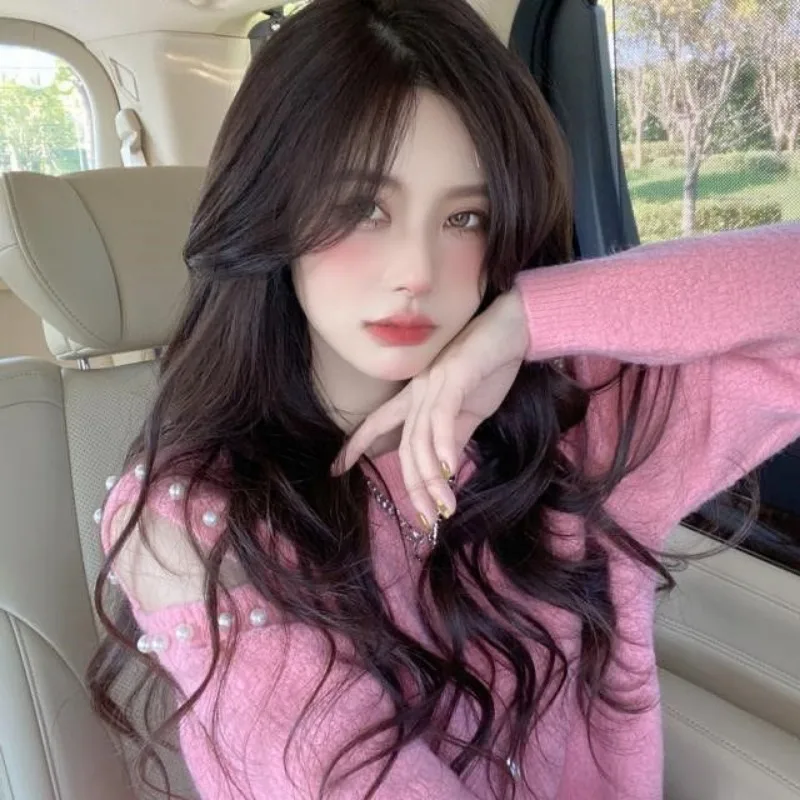 2023 Spring Autumn New Unique Sweater Women Careful Machine Shoulder Short Small Popular Knitted Shirt Top Pullovers Knitwear