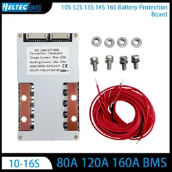 Heltecbms 10S-16S 36V BMS 48V 60V 12S 13S 14S 80A 120A 160A bms Ternary lithium battery protection board balanced