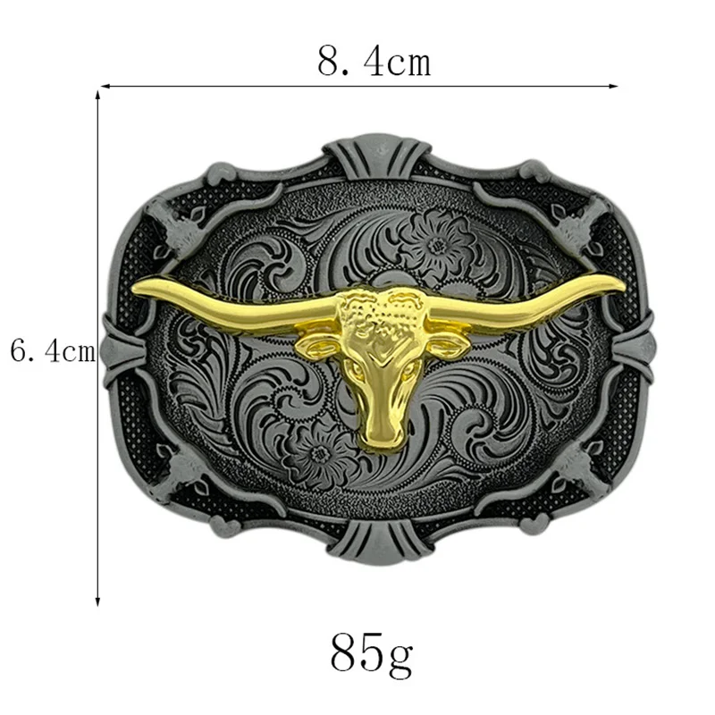 Hebilla de cinturón de cabeza Taurus, vaquero occidental, Europa y América