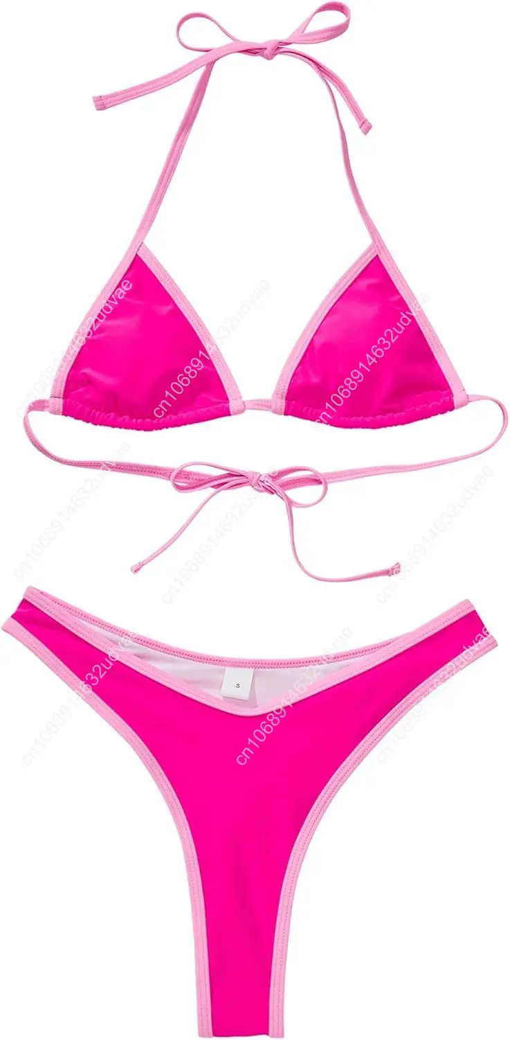 Women Sexy Thong String 2 Piece Bikini Set Cheeky Halter Swimsuit