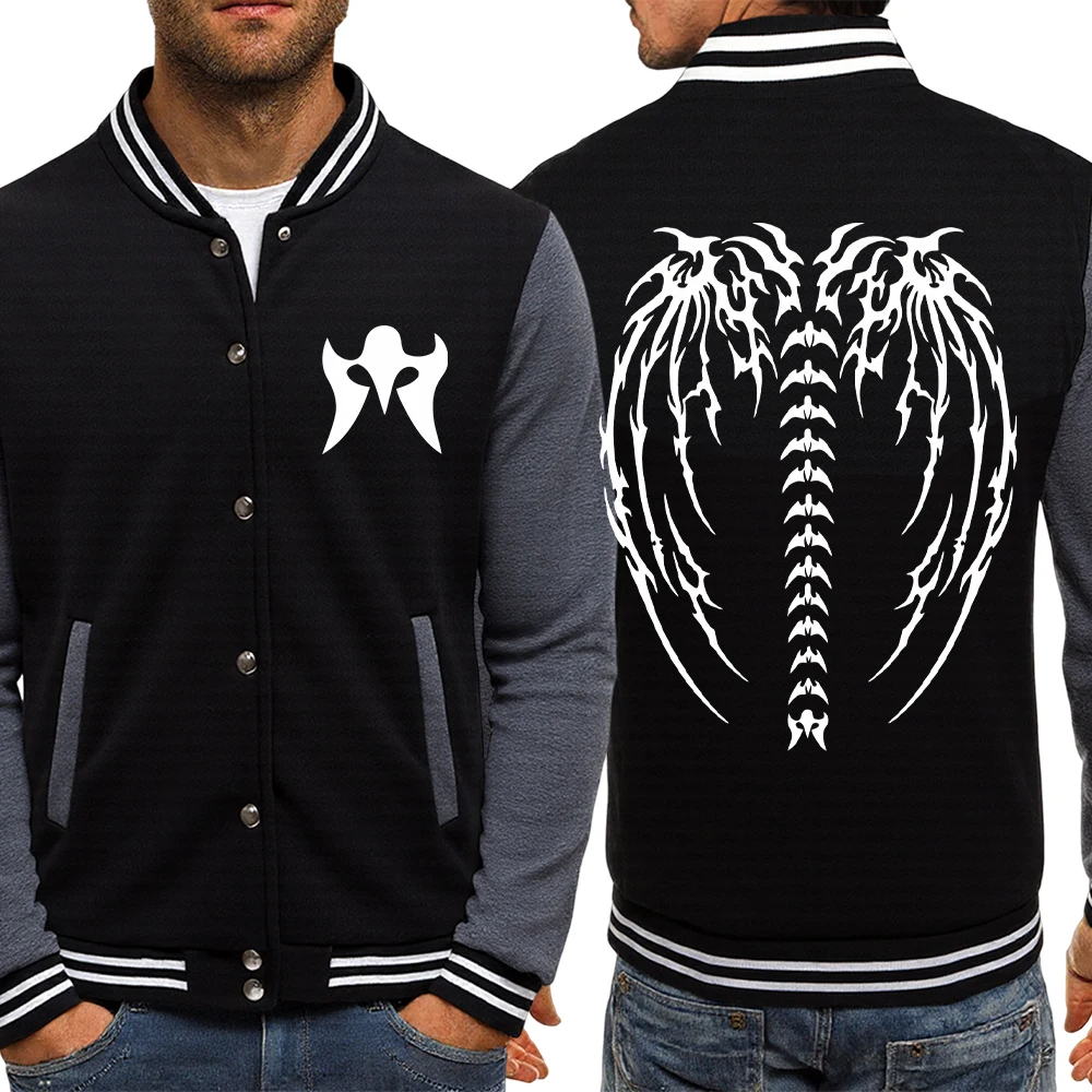 

Мужская куртка с принтом крыльев дракона Y2K, модная уличная одежда, осенняя повседневная мужская одежда, флисовый свободный бейсбольный пуловер из джерси
