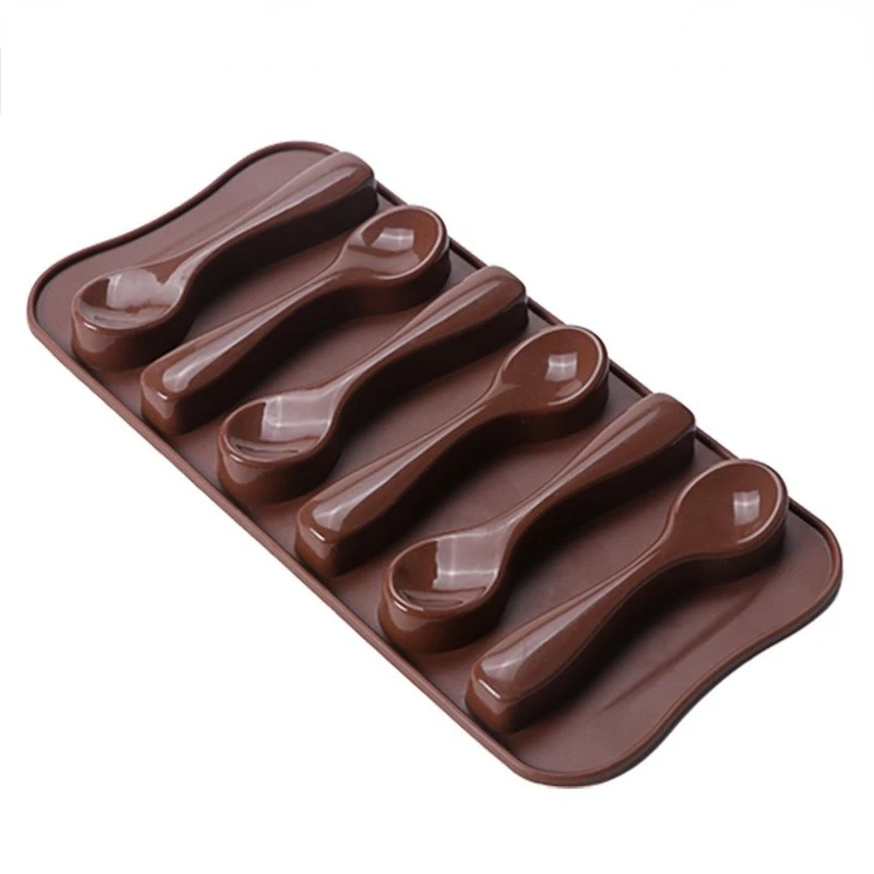 

6 Even Spoon Shape Chocolate Mold Silicone Fondant Candy Moulds Sugar Craft Cake Decoration Tools Kitchen Baking Accessories