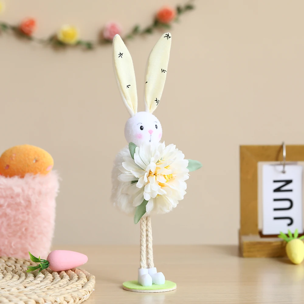 Jupe en Gaze de Lapin Rose et Jaune de 24cm, Fournitures de Décoration pour ixde Pâques, Anniversaire, Mariage, Cadeau pour Enfant