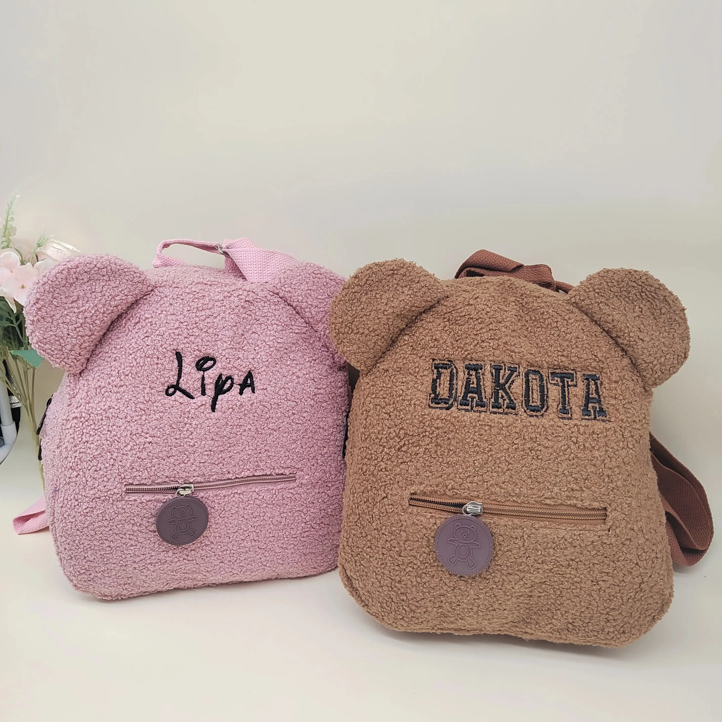 Personalised Womens Girls birthday gift Backpack Plush Toddler Backpack for girls Custom Name Small Casual Shoulder Daypack