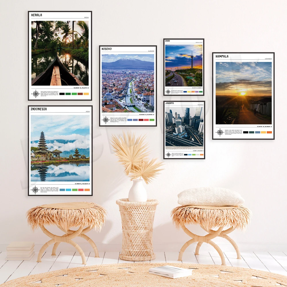 ملصقات السفر لسيارة كيراالا، الهند، كينيا، جيرسي شور، اليابان، مدينة جيرسي، كوالالمبور، ماليزيا، كراكوف، كوسوفو، جاكرتا #2