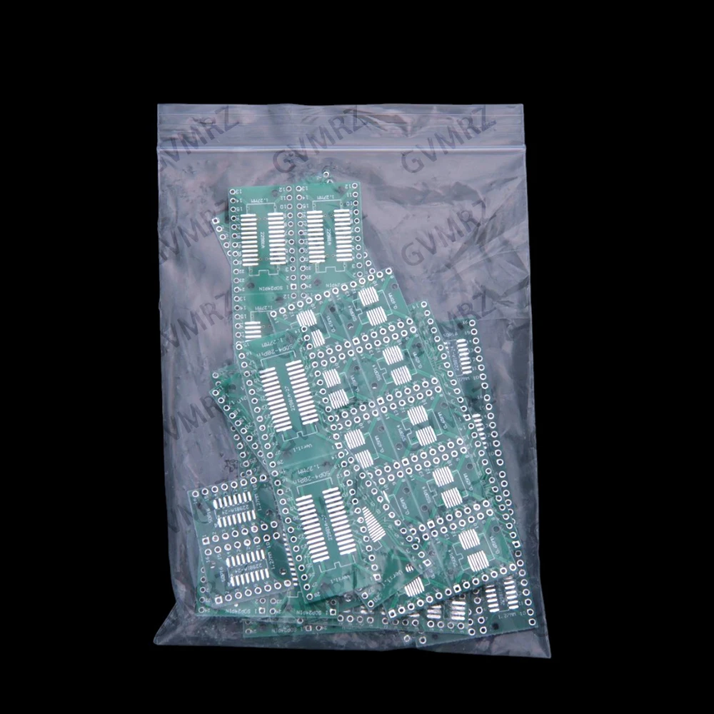 70PCS 7Values IC adapter boards Each 10PCS 8 10 14 16 24 28 SMT to DIP to through-hole 10 14 16 24