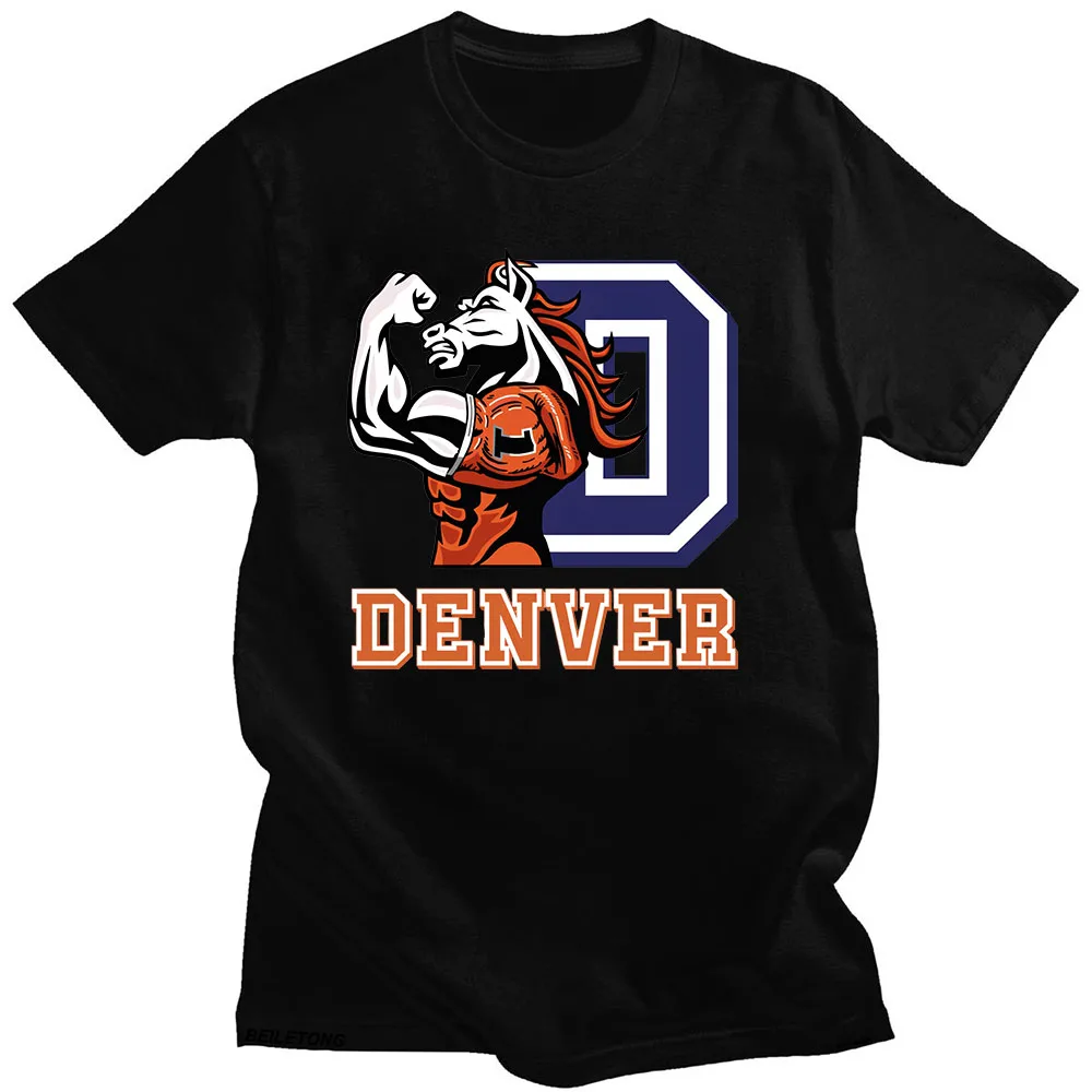 

Футболка Denver Broncos с графическим принтом, хлопковая повседневная футболка в стиле Харадзюку, футболка с короткими рукавами для спортивных игр, винтажная одежда в стиле панк