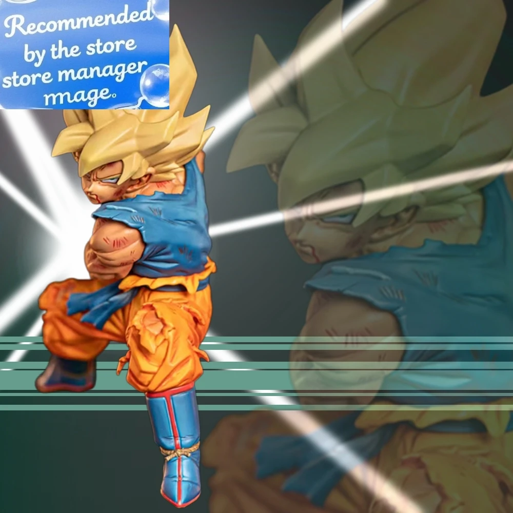 

19cm Dragon Ball Anime Figure Kd Super Saiyan Action Figurine Battle Damage Goku Statue Model Collection Ornaments Toys Gift