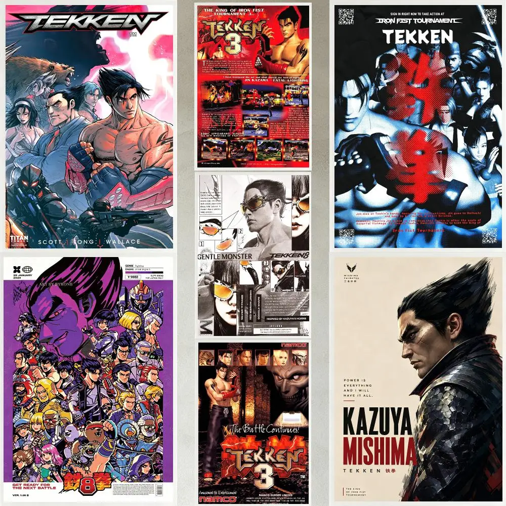 game Tekken Poster Poster HD Waterproof Self-adhesive Art Print Wall Decor for Bedroom Living Room Gift