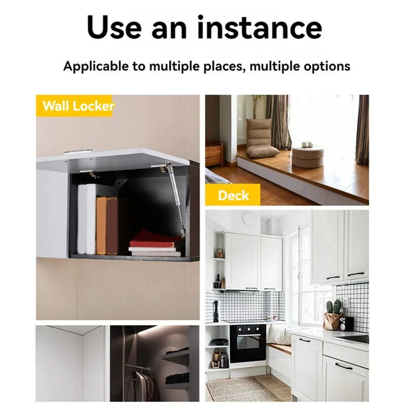 AAAF 8PCS 150N(15Kg)Furniture Gas Spring Hinges Kitchen Cupboard Cabinet Hydraulic Hinge Door Strut Lid Support Box Hardware