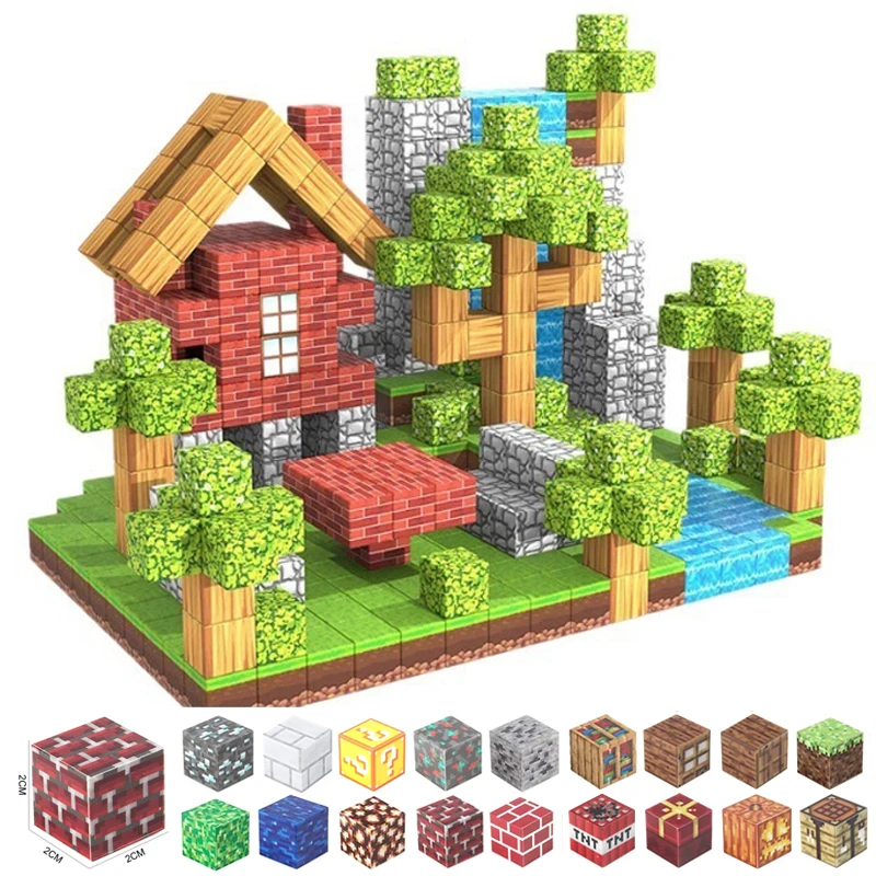 50-300 個磁気ブロックゲーム鉱山マグネット世界のおもちゃ少年少女幹モンテッソーリ感覚キューブゲームおもちゃギフト