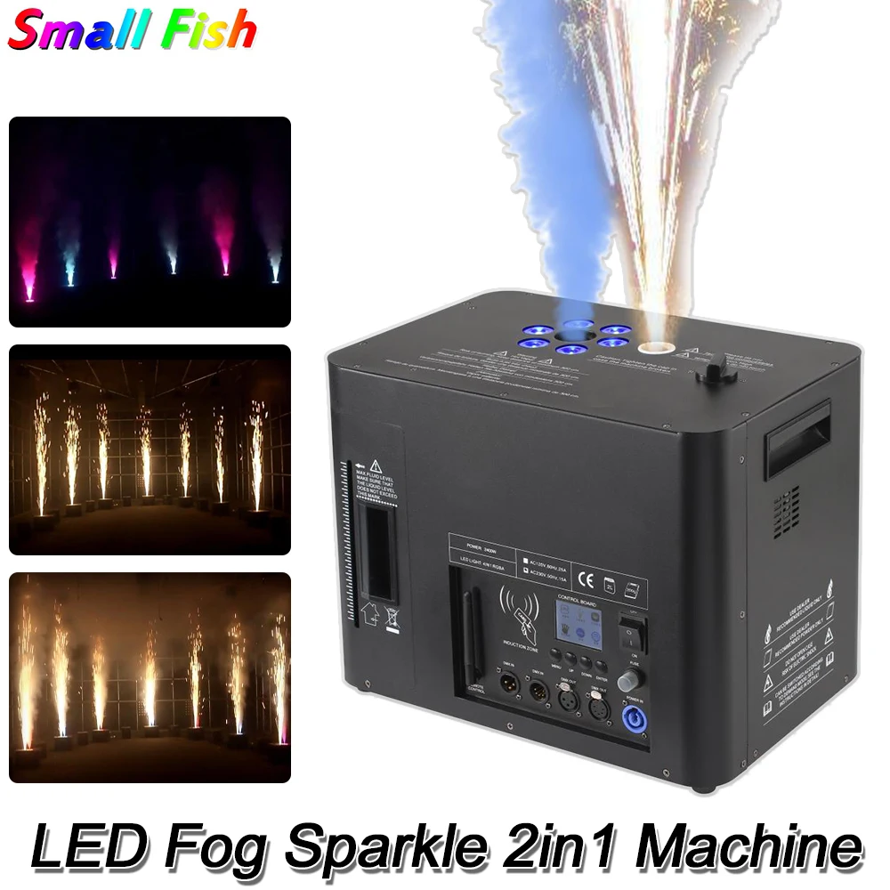 

2400W LED RGB Fog Sparkle 2in1 Machine DJ Spark Machine For DJ Disco Party Family Ball Leisure Parties Light Smoke air column