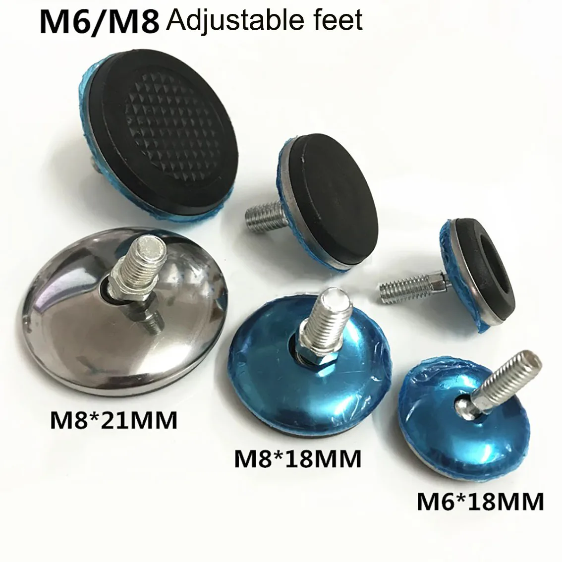 

M6 M8 Adjustable Feet Pad Dia 28mm 37mm 49mm Furniture Leg Table Leveling Universal Joint Feet Pad Screw