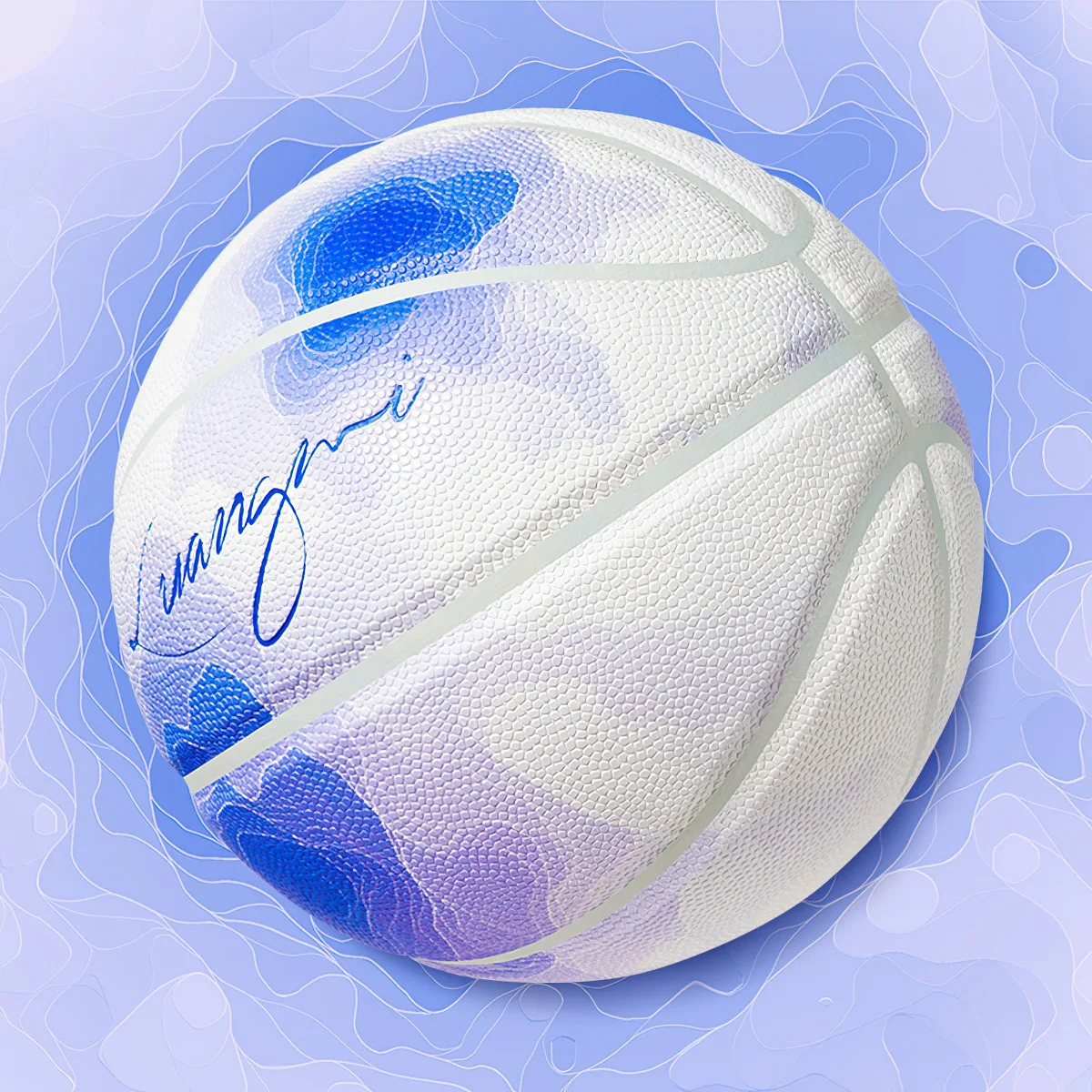 Kuangmi Peony Flower Basketball Size 7 Hygroscopic Anti-Slip PU Material Balls Man Woman Indoor Outdoor