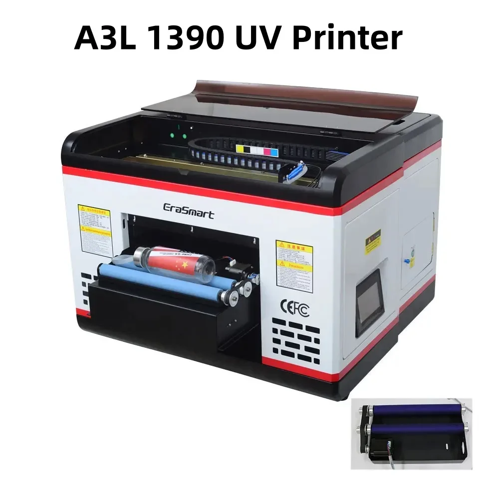 

A3L UV Printer 1390 Print Head Inkjet Impressora LED System Automatic 1440dpi 3d Phone Case T-shirt Hat Digital Printing Machine