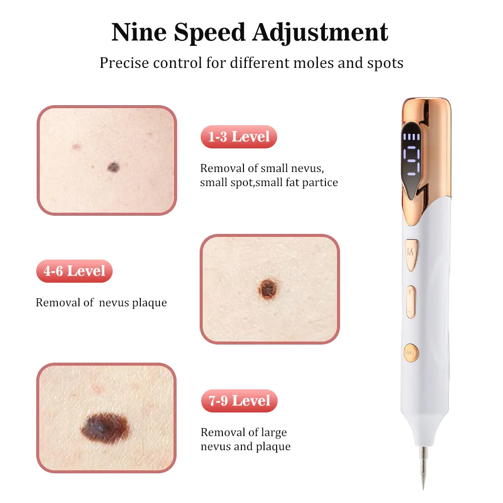 LCD เลเซอร์พลาสม่าปากกา Black Spot Skin Tag Remover Face Mole Freckle Removal เครื่องลบรอยแผลเป็น Face Wart Tattoo อุปกรณ์