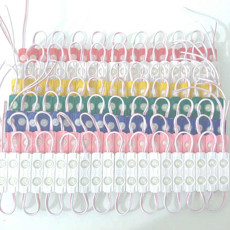 20 pz moduli led super luminosi DC12V impermeabile 2835 2 LED stampaggio ad iniezione illuminazione a LED bianco/rosso/blu/giallo/rosa/bianco caldo