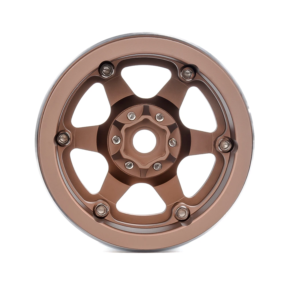 PYFORE 2,2 Zoll Beadlock Metallfelge mit Nabenkern, Kletterreifen 64x35mm, 12mm Adapter für 1/10 1/8 RC Modellauto Crawler Zubehör – Detail 21