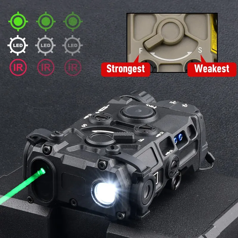 Tactical OGL Nylon Red Dot Green Blue IR Laser LED Strobe Flashlight Airsoft Hunting Weapon M300 M600 Light Dual Control Switch