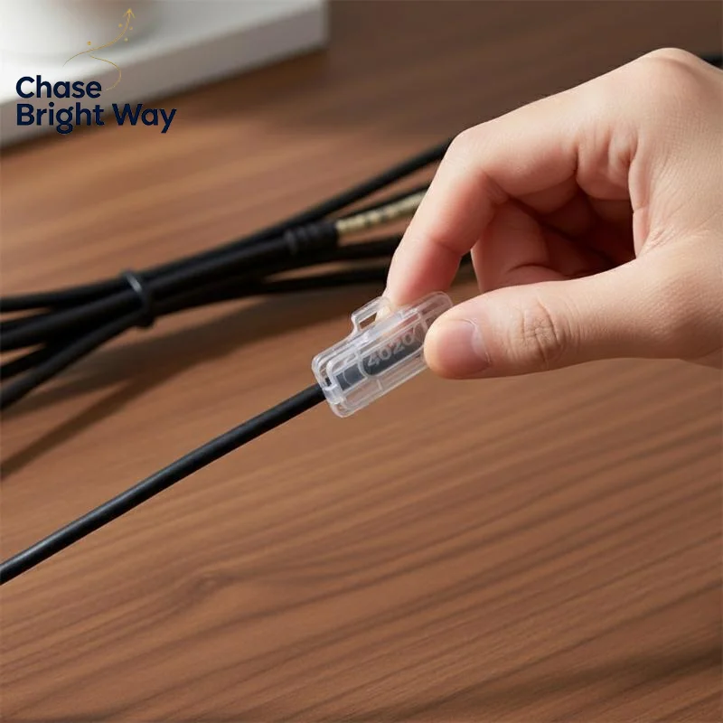 Cable Label Tag Box 100pcs Plastic Wire Marker Holder Assorted Colors Easy Write for Network Office Home Use