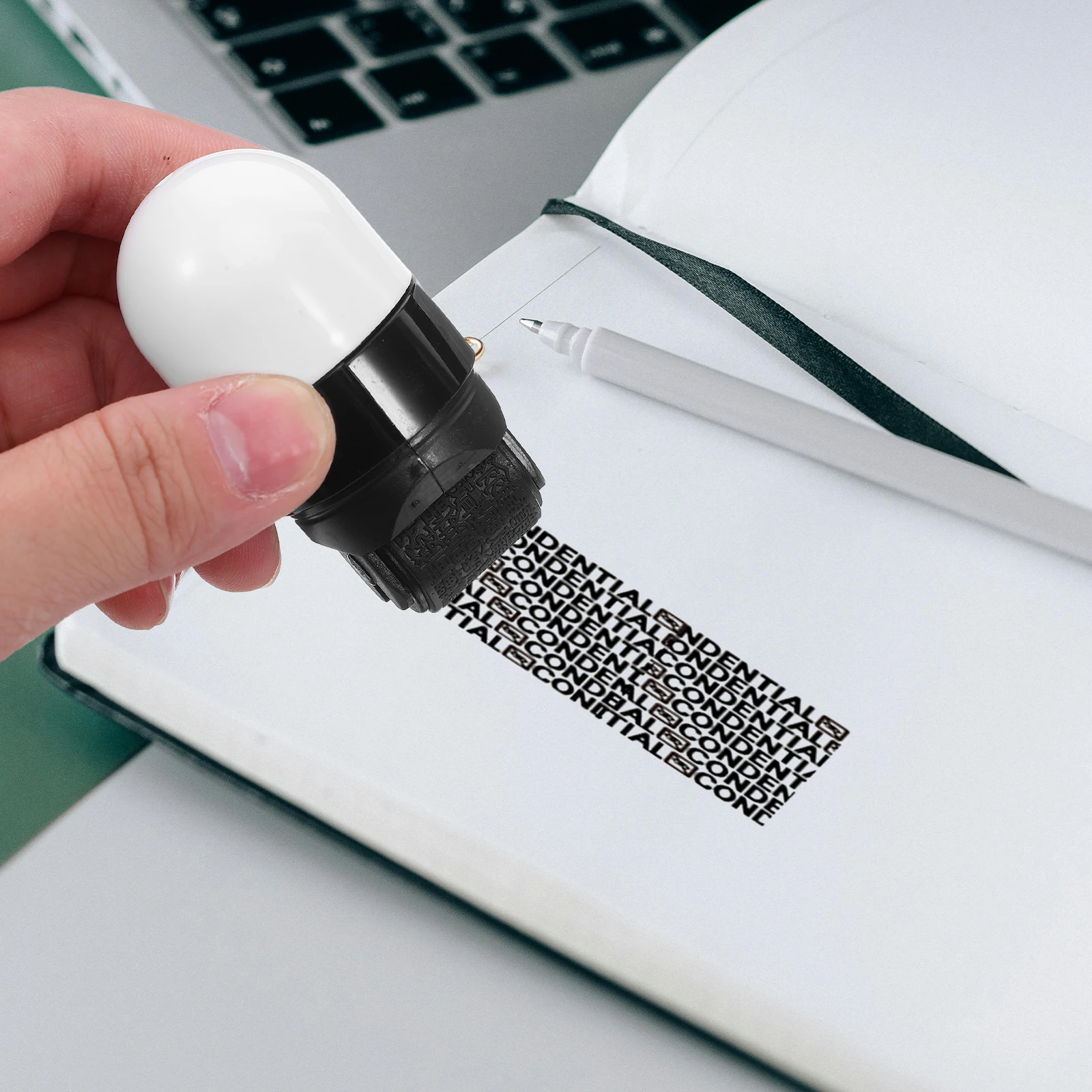 2pcs Dual Head Confidential Roller Stamp Wide Security Ink Roller For Privacy Protection Address Blocker Data Defender