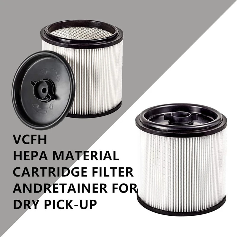 Replacement For Vacmaster Hepa Material Fine Dust Cartridge Filter & Retainer, VCFH