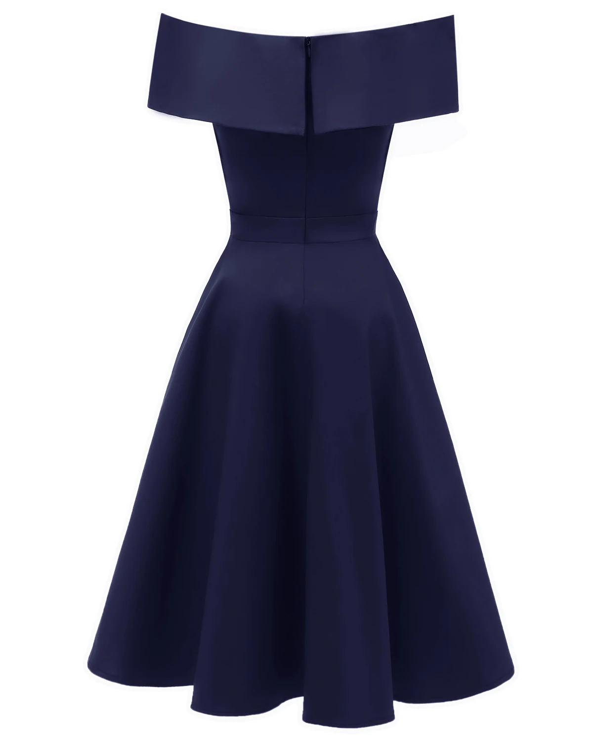 Jubah Gaun Prom V-Neck Biru Navy Pendek Baru Gaun Pesta Wanita Ukuran Plus Elegan Midi Satin Gaun Malam