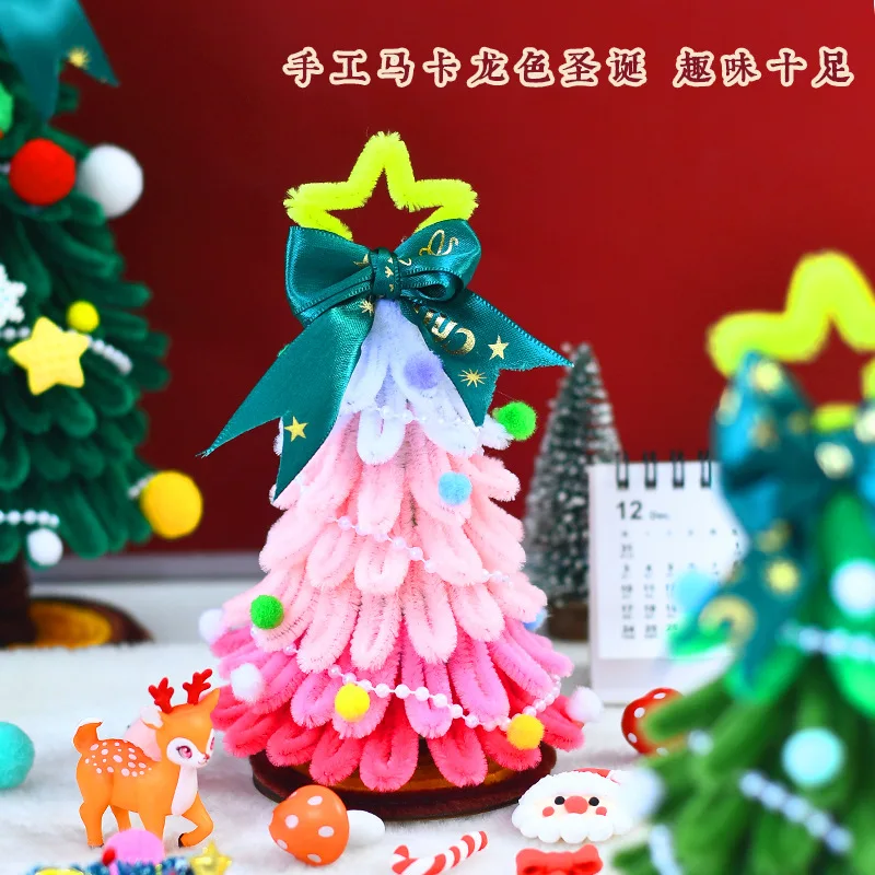 Christmas Twist Stick DIY Christmas Tree Handmade Gift Creative Woven Material Package Tabletop Ornament Decoration