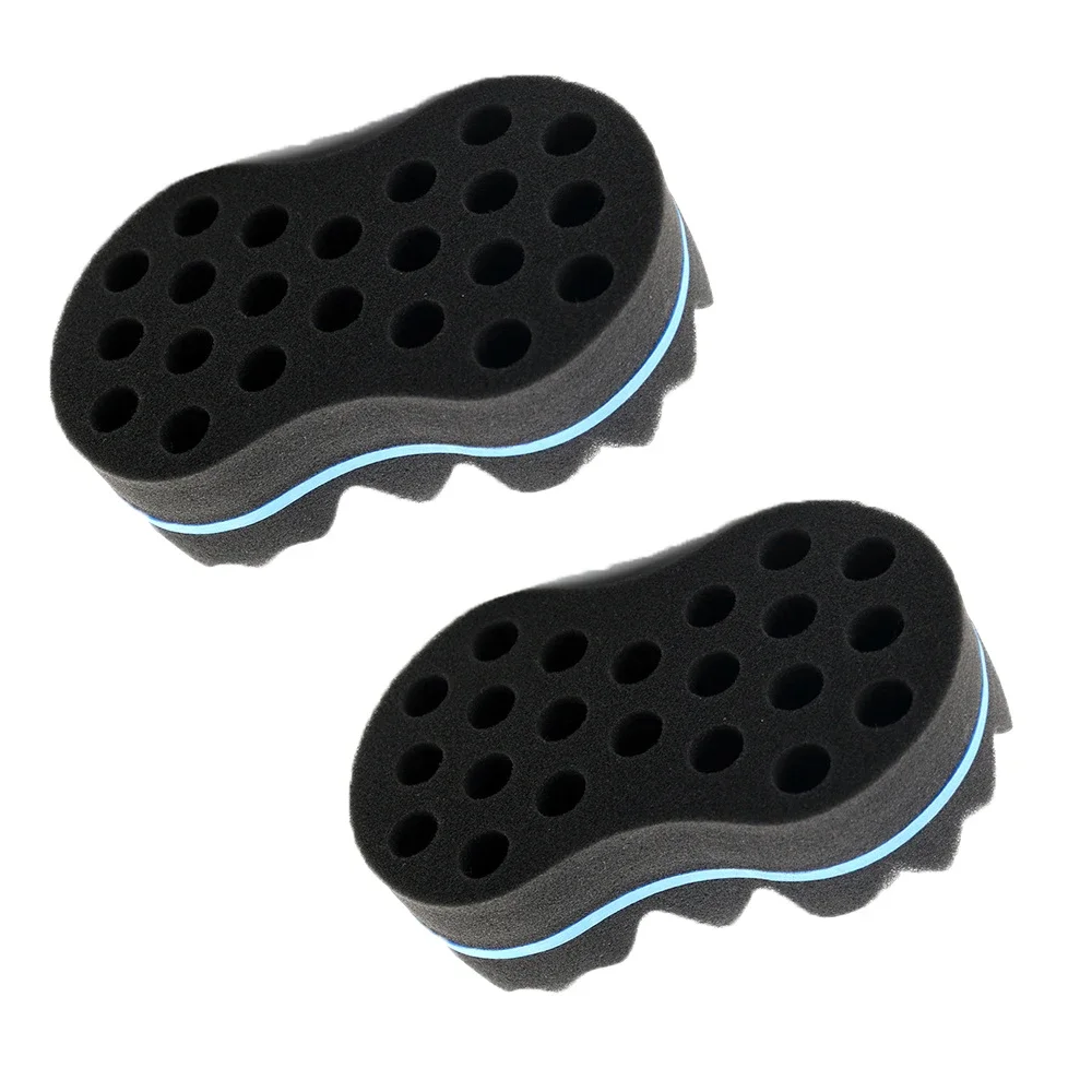Double Sided Wave-shaped Sponge Brushes Multi-holes Side Braid Twist Hair Curl Wave Hair Sponge Brush Comb Hair Styling Tools image 2