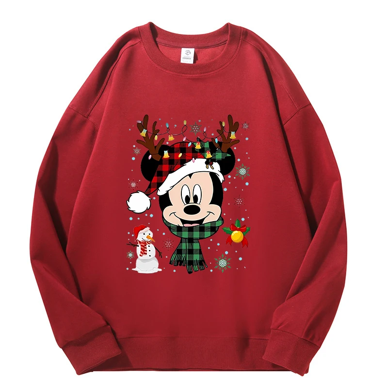 Mickey Mouse WOMEN MEN Christmas Streetwear Long T-Shirts Family Matching Clothes on Canvas Anime TShirt Y2k Top Women Clothes