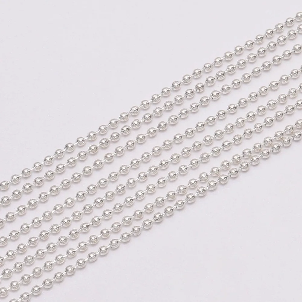 5m/lot 1.2 1.5 2.0 mm Metal Ball Bead Chains Findings Bulk Kettingen Necklace Chain For Jewelry Making Supplies DIY Accessories