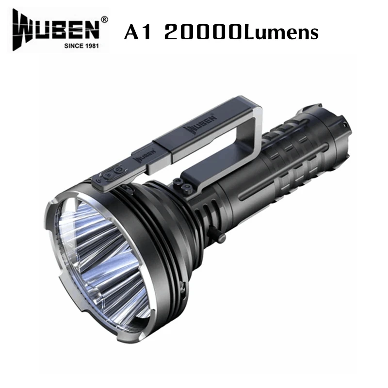 

WUBEN A1 Super Bright Powerful Flashlight 20000Lumens Long Range Search Light Portable Spotlight Rechargeable Waterproof Torch