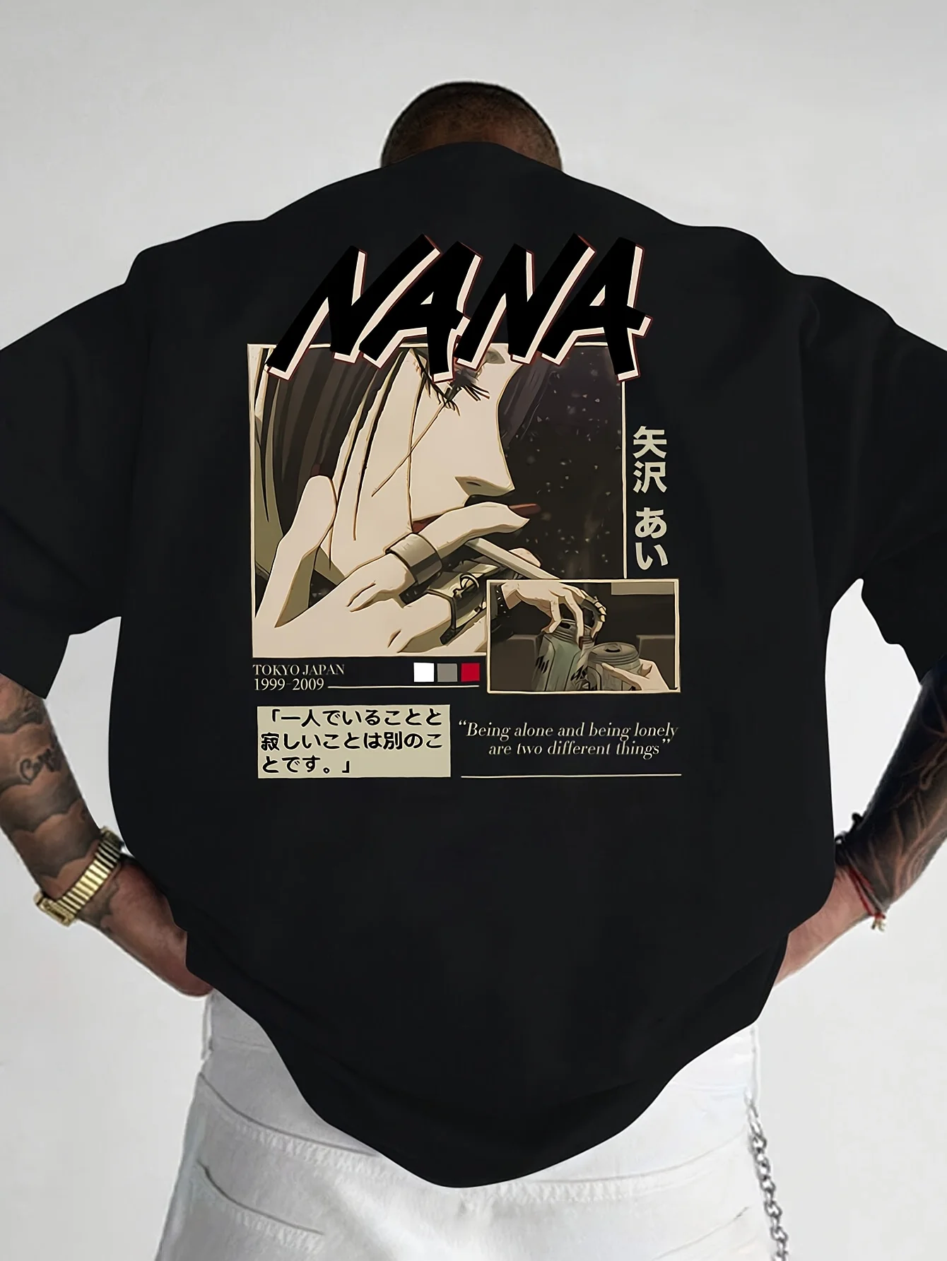 Camiseta gráfica de Anime para hombre, camiseta de manga corta con estampado de Manga NANA, camisetas informales de algodón para calle, ropa informal de verano para hombre y mujer