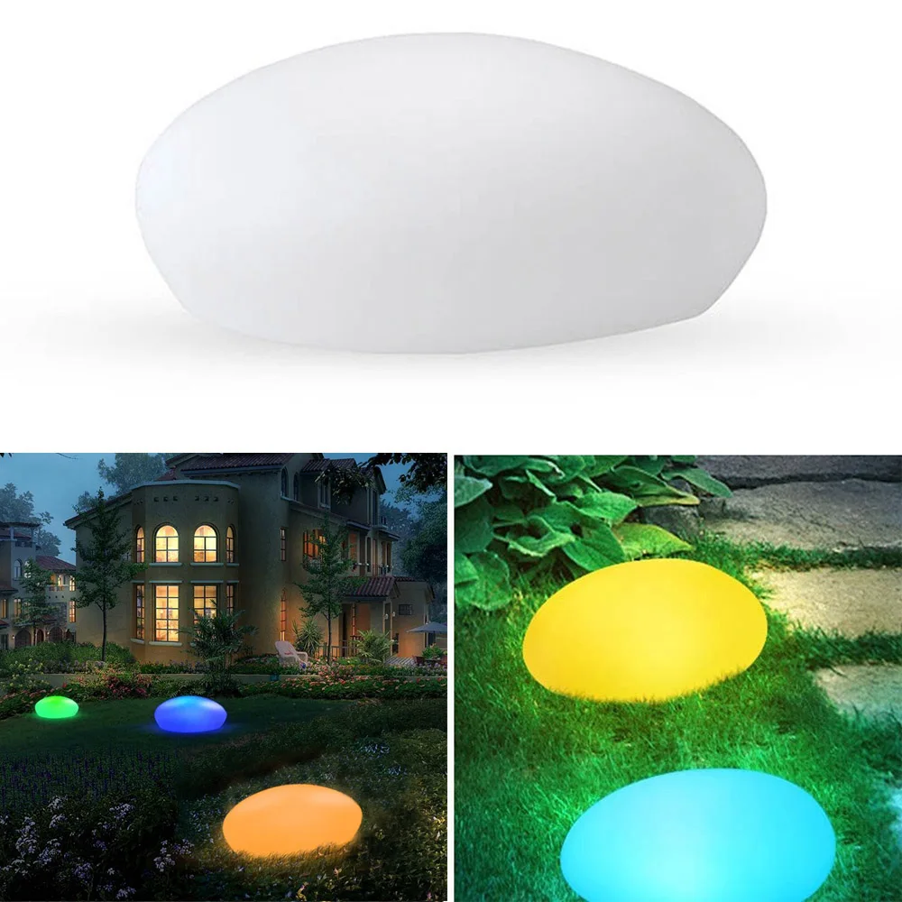 

1pc Solar Lights Outdoor, Glow Cobble Stone Shape Garden Light Color Changing Landscape Lights for Poolside, Garden Parties