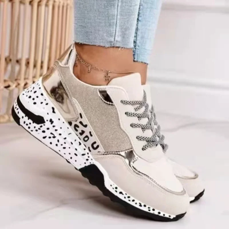 New Women Lace-up Casual Chunky Sneakers High Platform Shoes  Autumn Breathable Sport Shoes Plus Size 35-43 Zapatillas Mujer