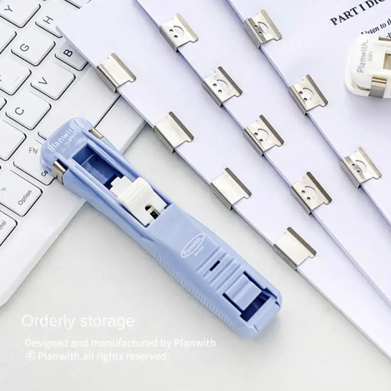 Paper Clipper Staplers Push Clamp File Documents Binding Tool Stapling Machine Paper Clips With Refills Office Supplies